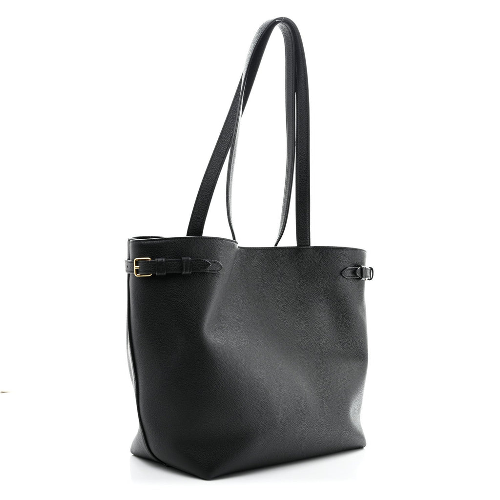 Celine Grained Calfskin Triomphe Medium Cabas Anais Black