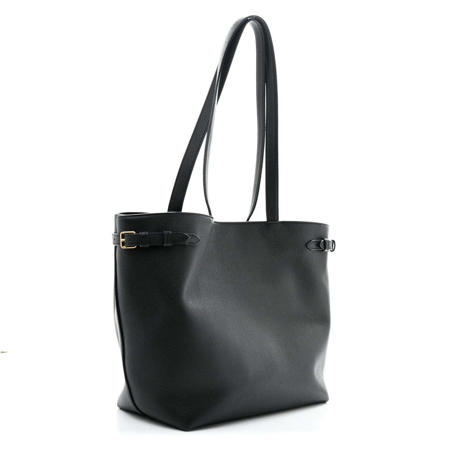Celine Grained Calfskin Triomphe Medium Cabas Anais Black