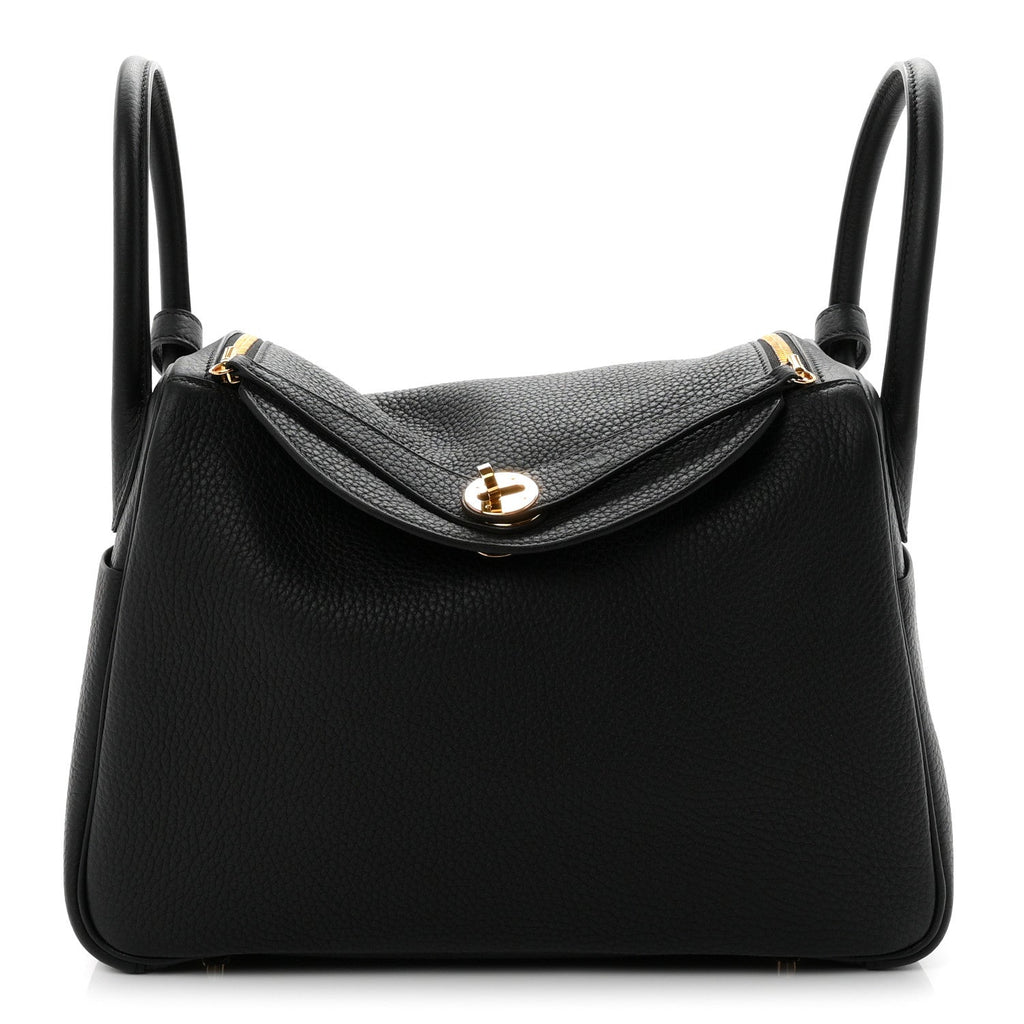 Hermès Taurillon Clemence Lindy 30 Black