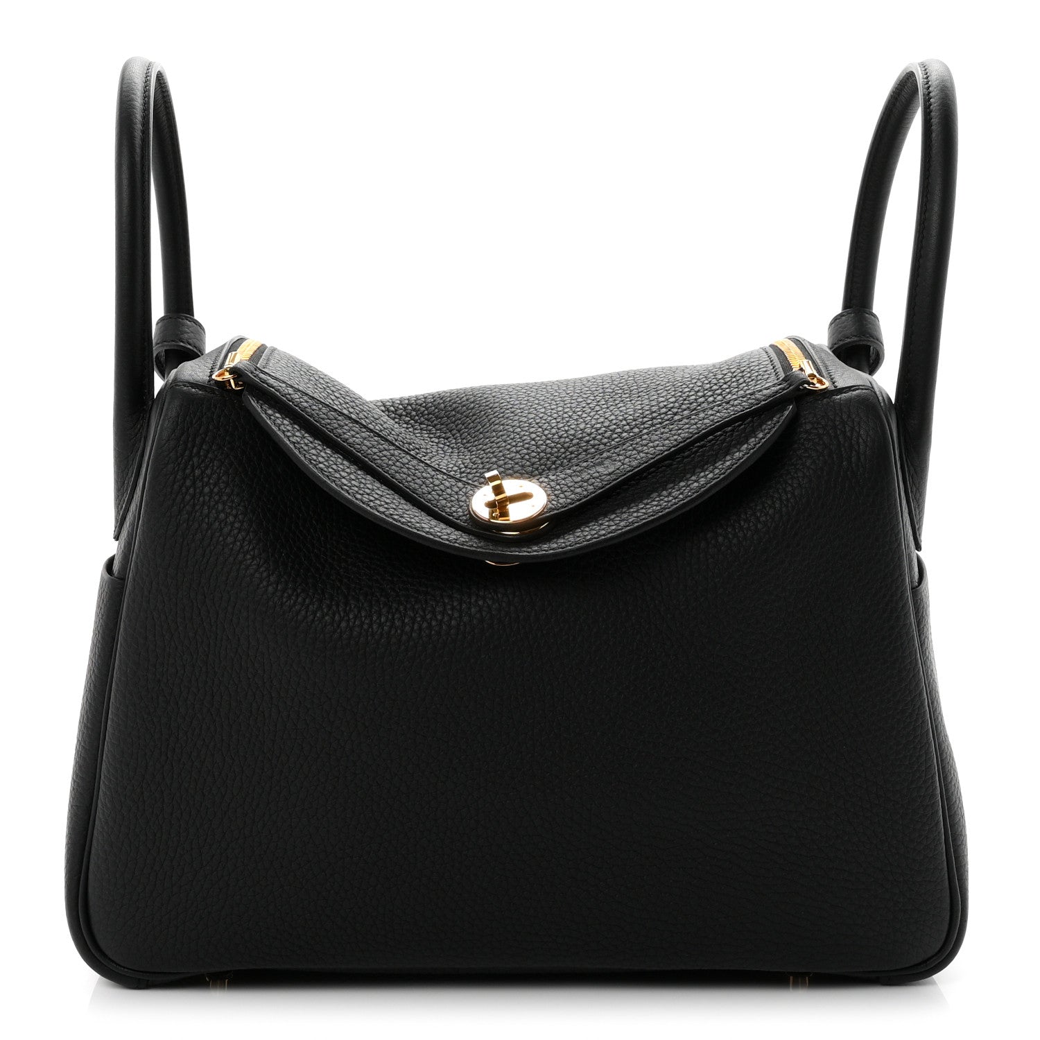 Hermès Taurillon Clemence Lindy 30 Black
