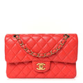 Chanel Lambskin Quilted Small Double Flap Red