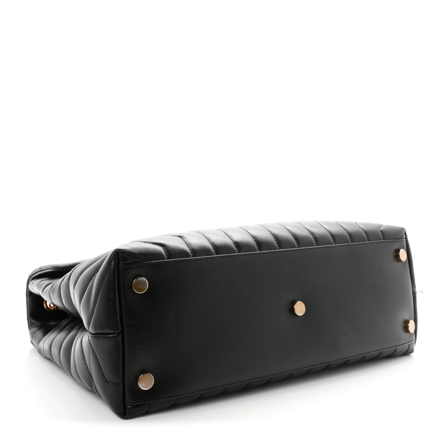 Saint Laurent Calfskin Y Quilted Monogram Large Loulou Chain Satchel Black