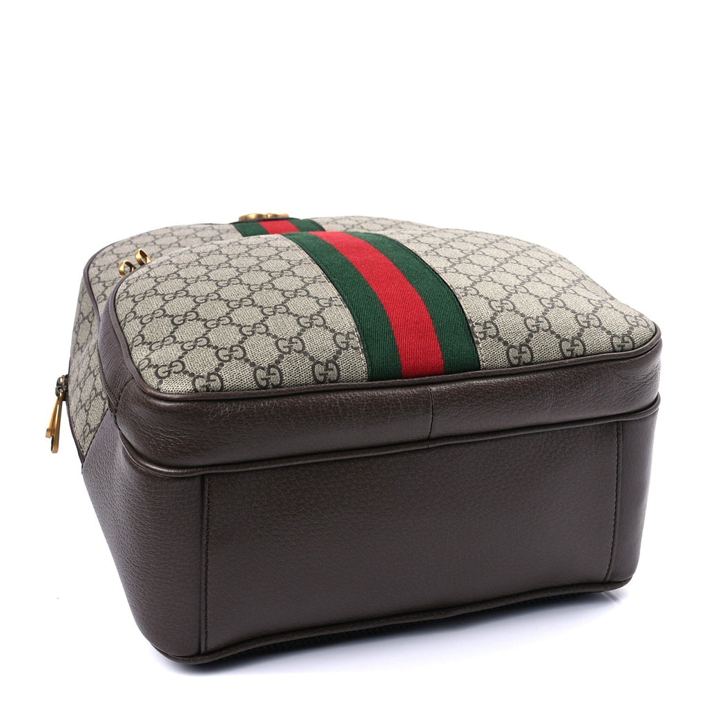 Gucci GG Supreme Monogram Ophidia Backpack Beige Ebony Brown