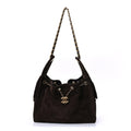 Chanel Suede Quilted Small 25 Handbag Brown