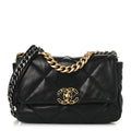 Chanel Lambskin Quilted Medium Chanel 19 Flap Black