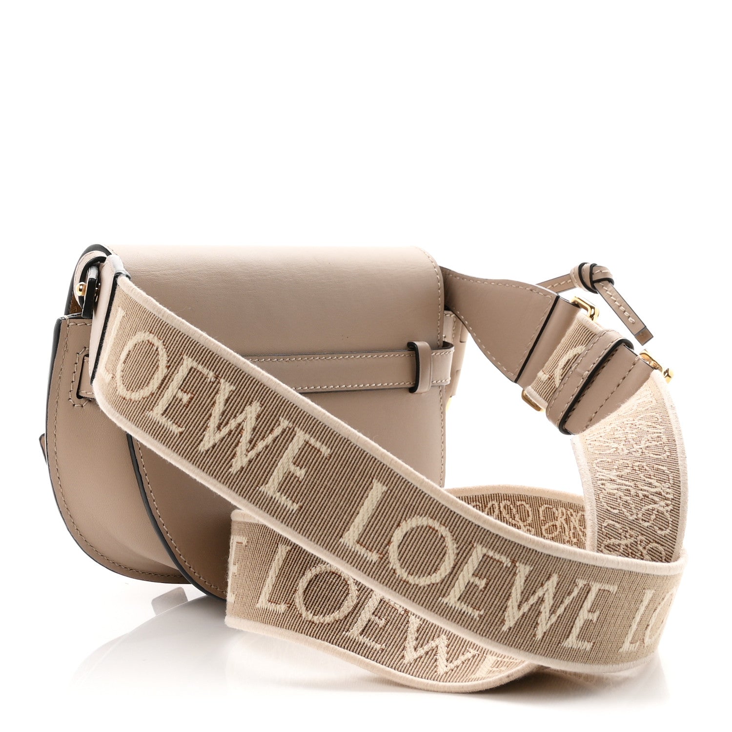 Loewe Calfskin Jacquard Mini Gate Dual Bag Clay