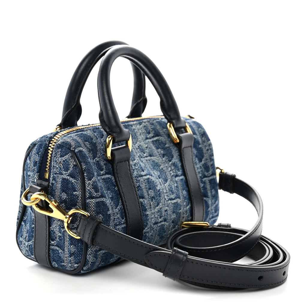 Dior Denim Oblique Nano Groove 17 Bag Blue