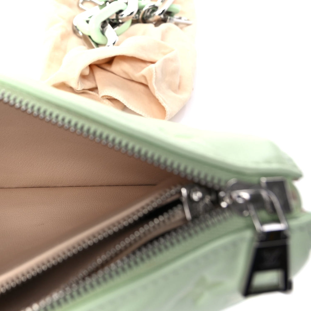Louis Vuitton Lambskin Embossed Monogram Coussin BB Green