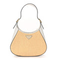 Prada Paglia Spazzolato Shoulder Bag Naturale White