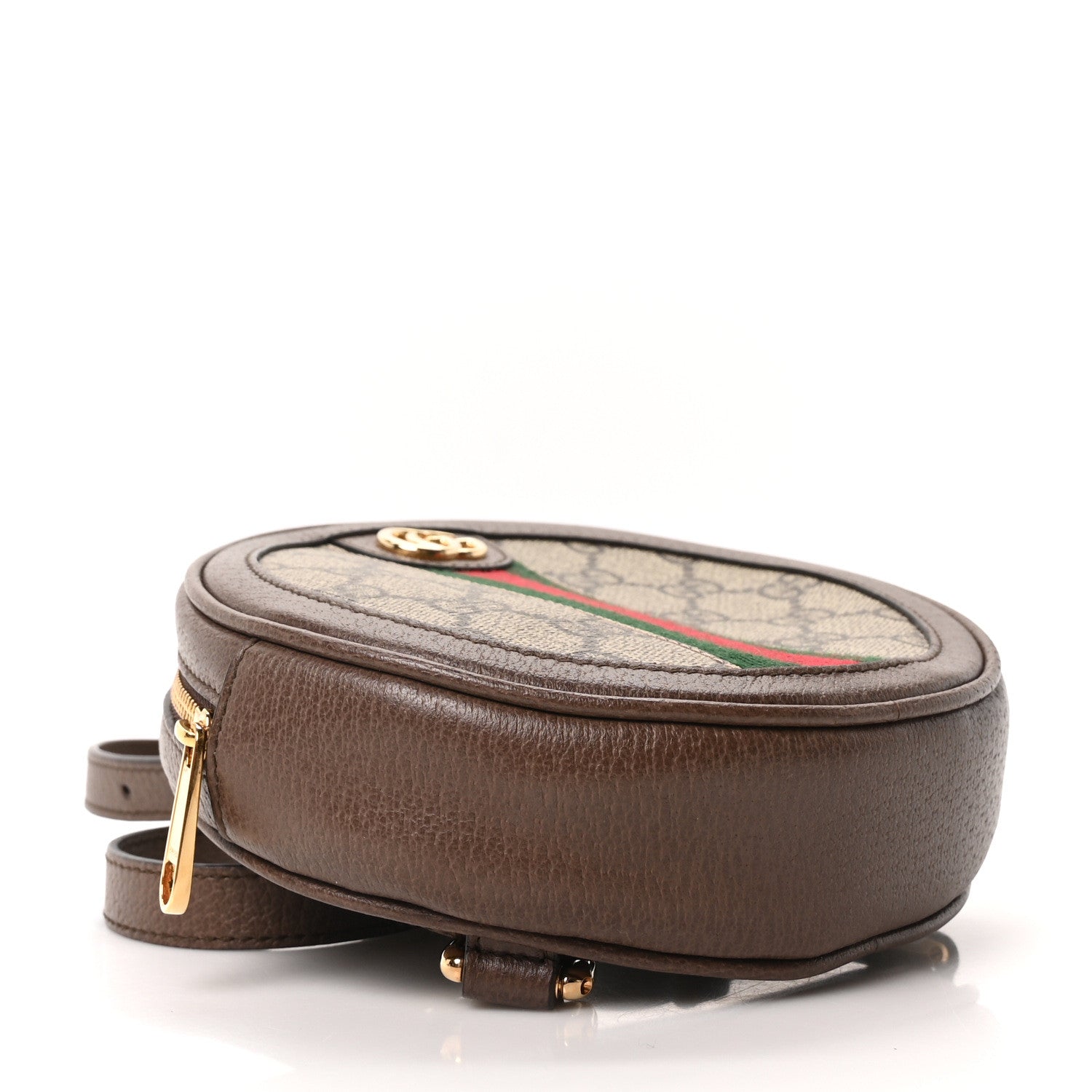 Gucci GG Supreme Monogram Web Mini Ophidia Round Backpack Brown