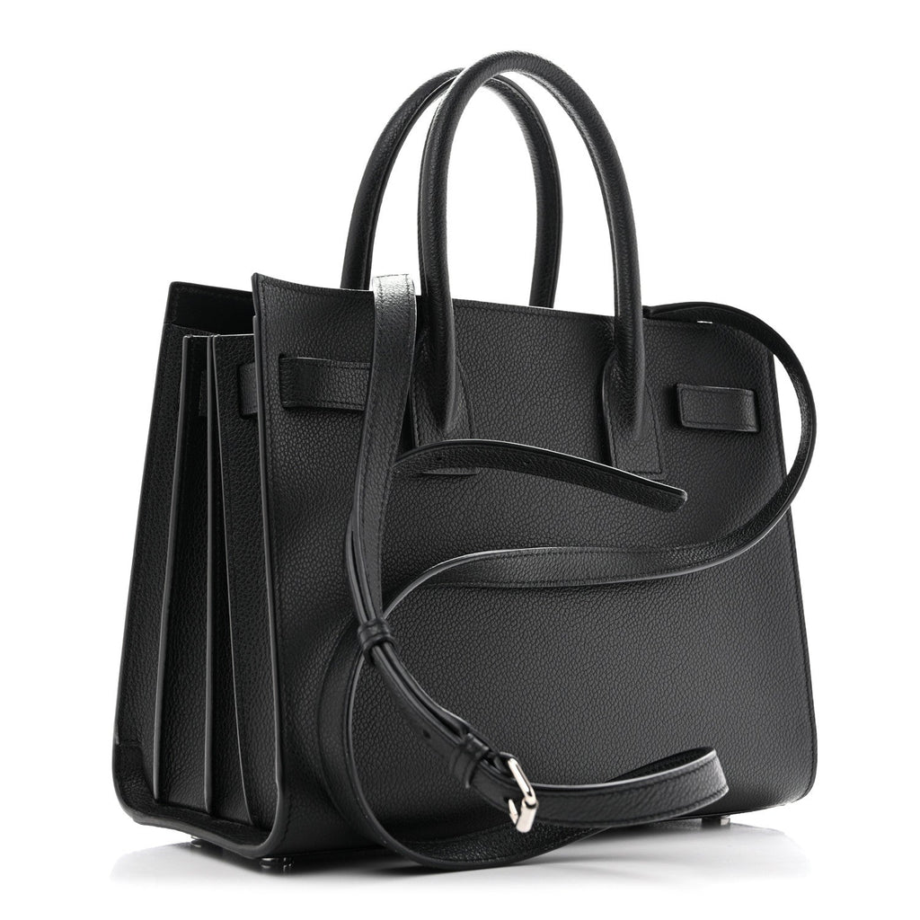 Saint Laurent Grained Calfskin Baby Sac De Jour Black