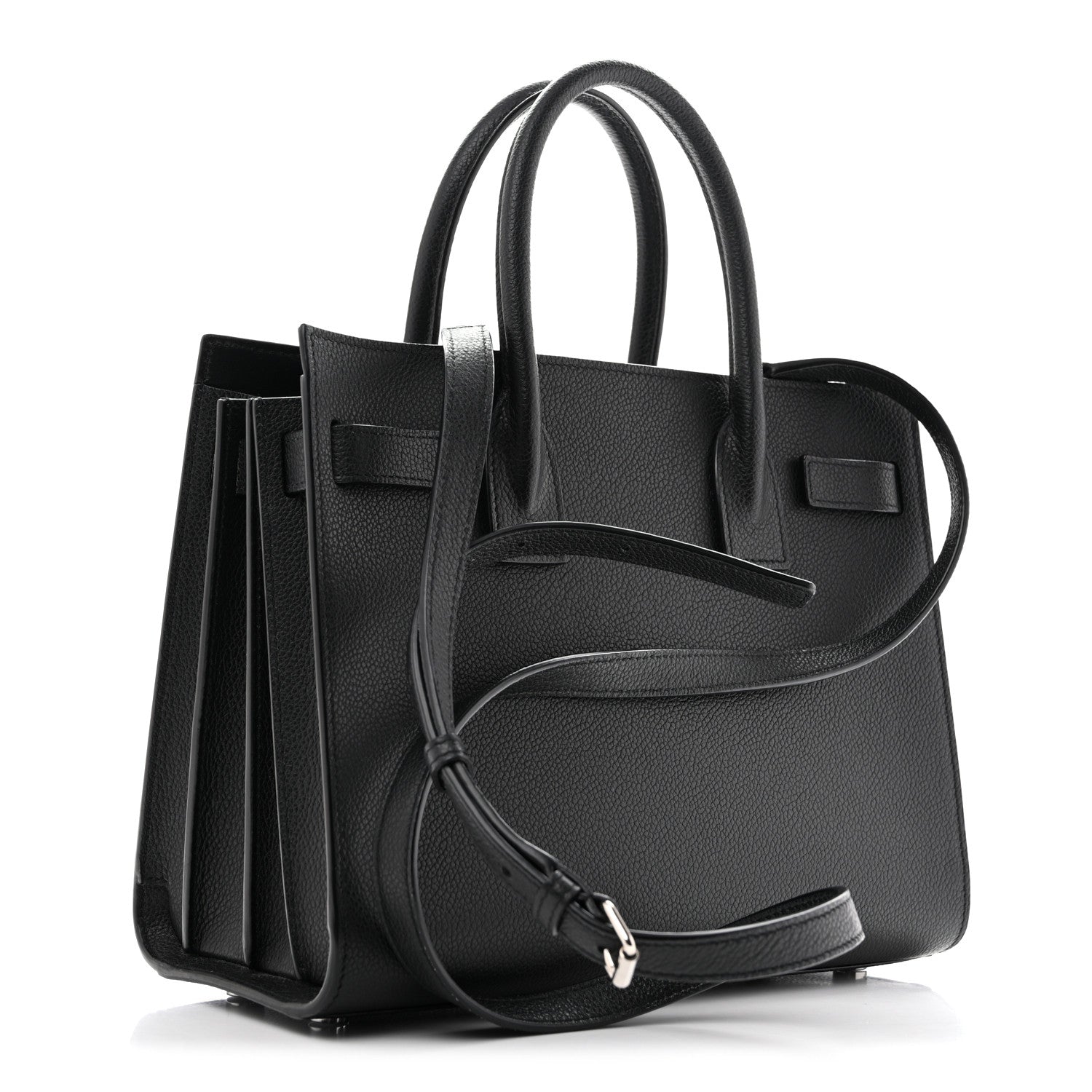 Saint Laurent Grained Calfskin Baby Sac De Jour Black