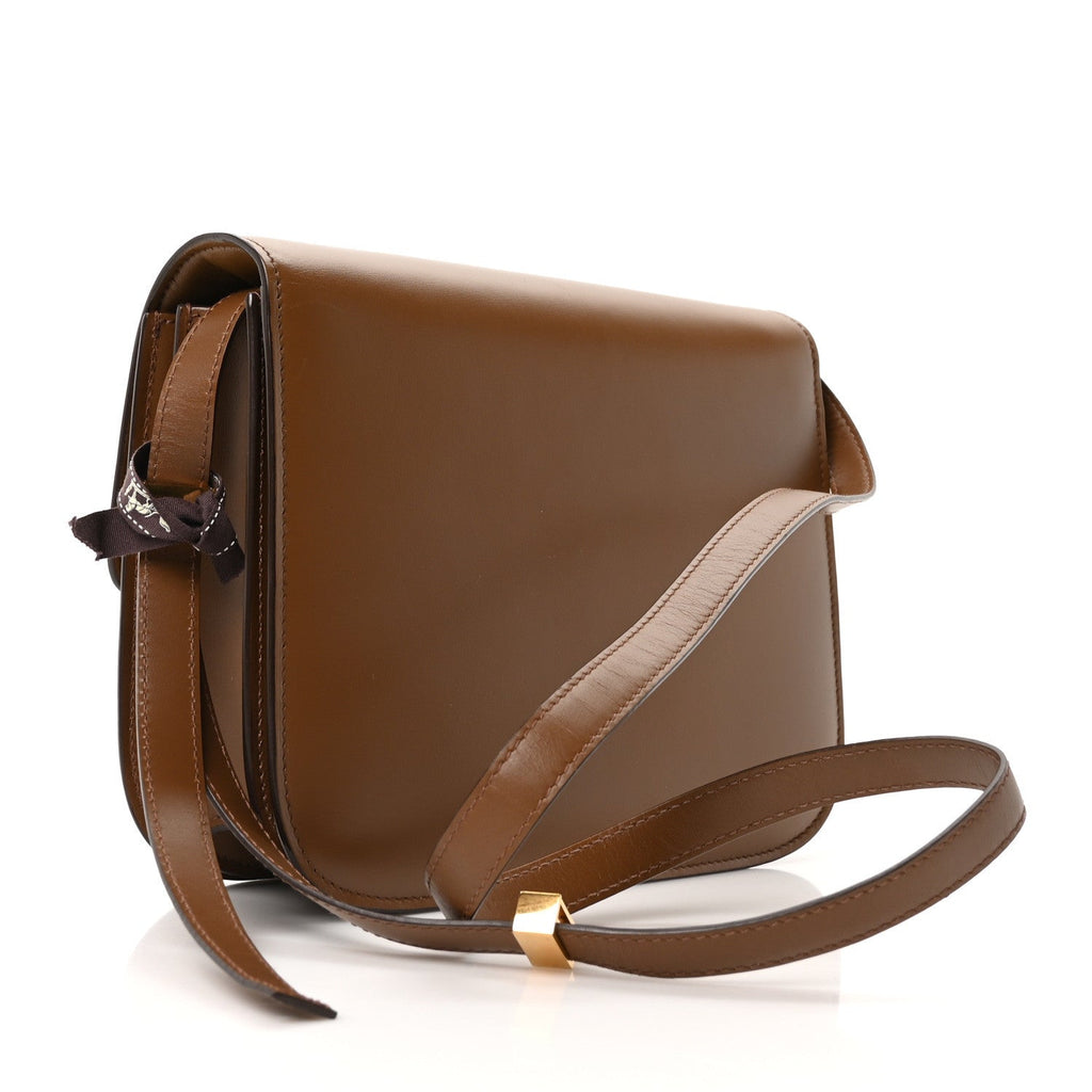 Celine Calfskin Medium Classic Box Flap Bag Light Camel