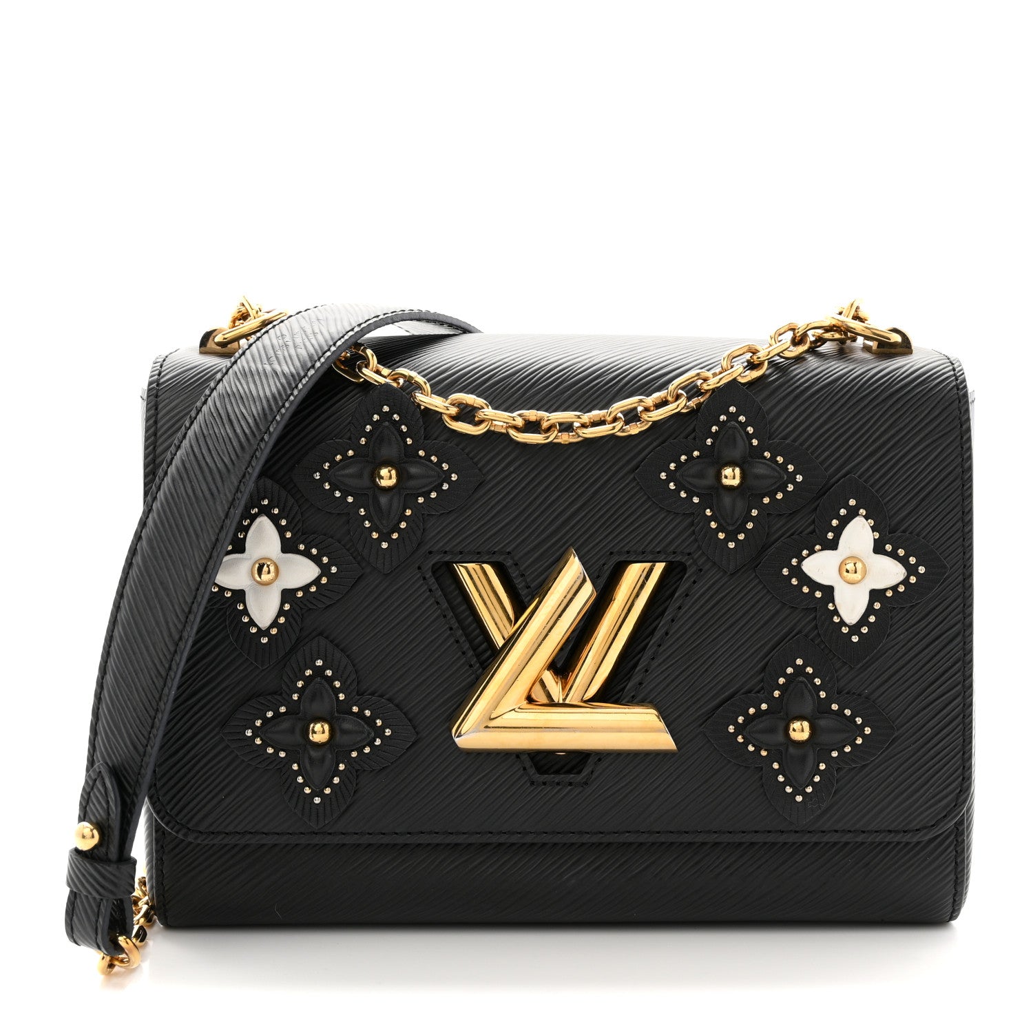 Louis Vuitton Epi Flowers Twist Shoulder Bag MM Black