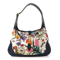 Gucci Canvas Flora Medium Jackie Hobo Blue Agata