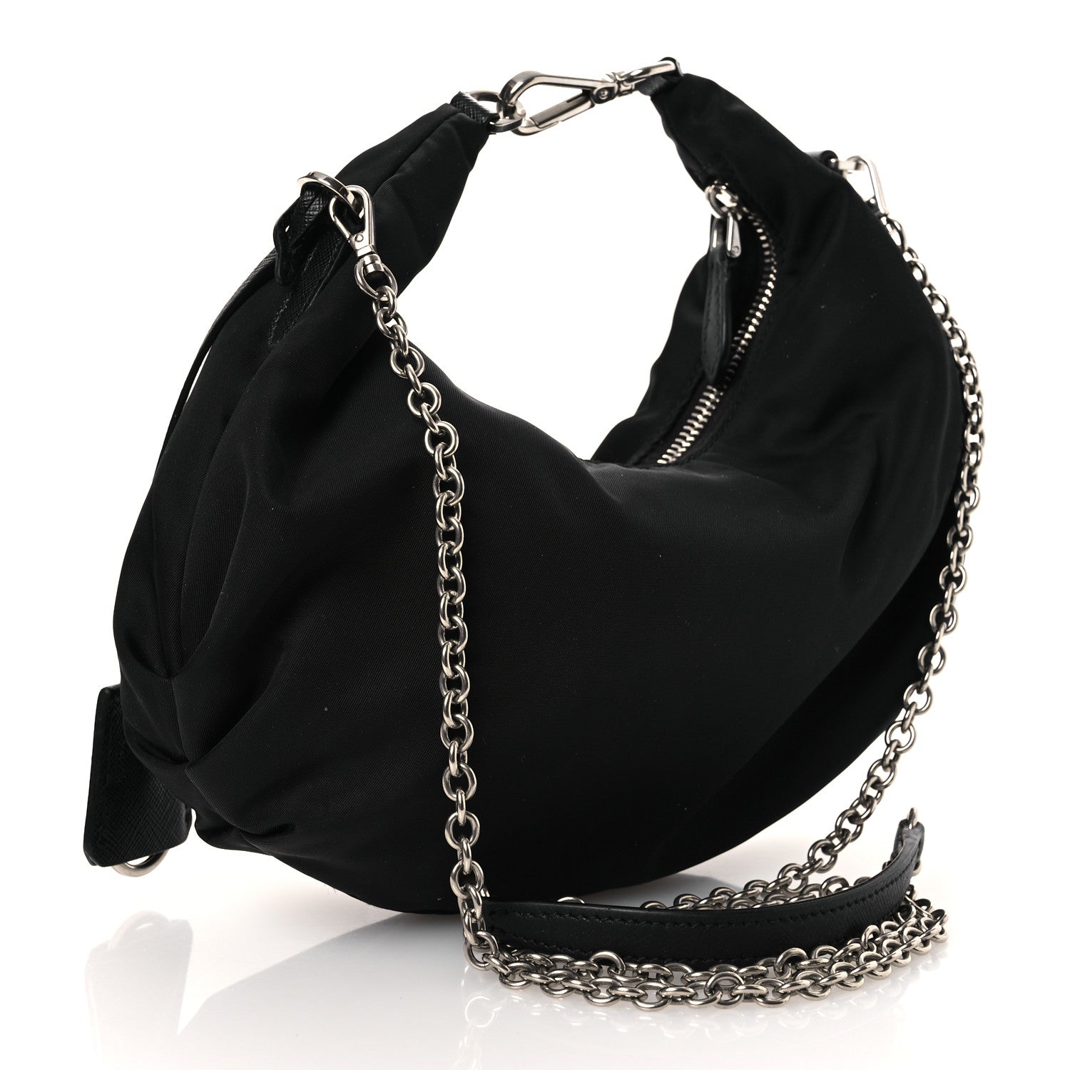 Prada Tessuto Nylon Saffiano Re-Edition 2006 Shoulder Bag Black Black
