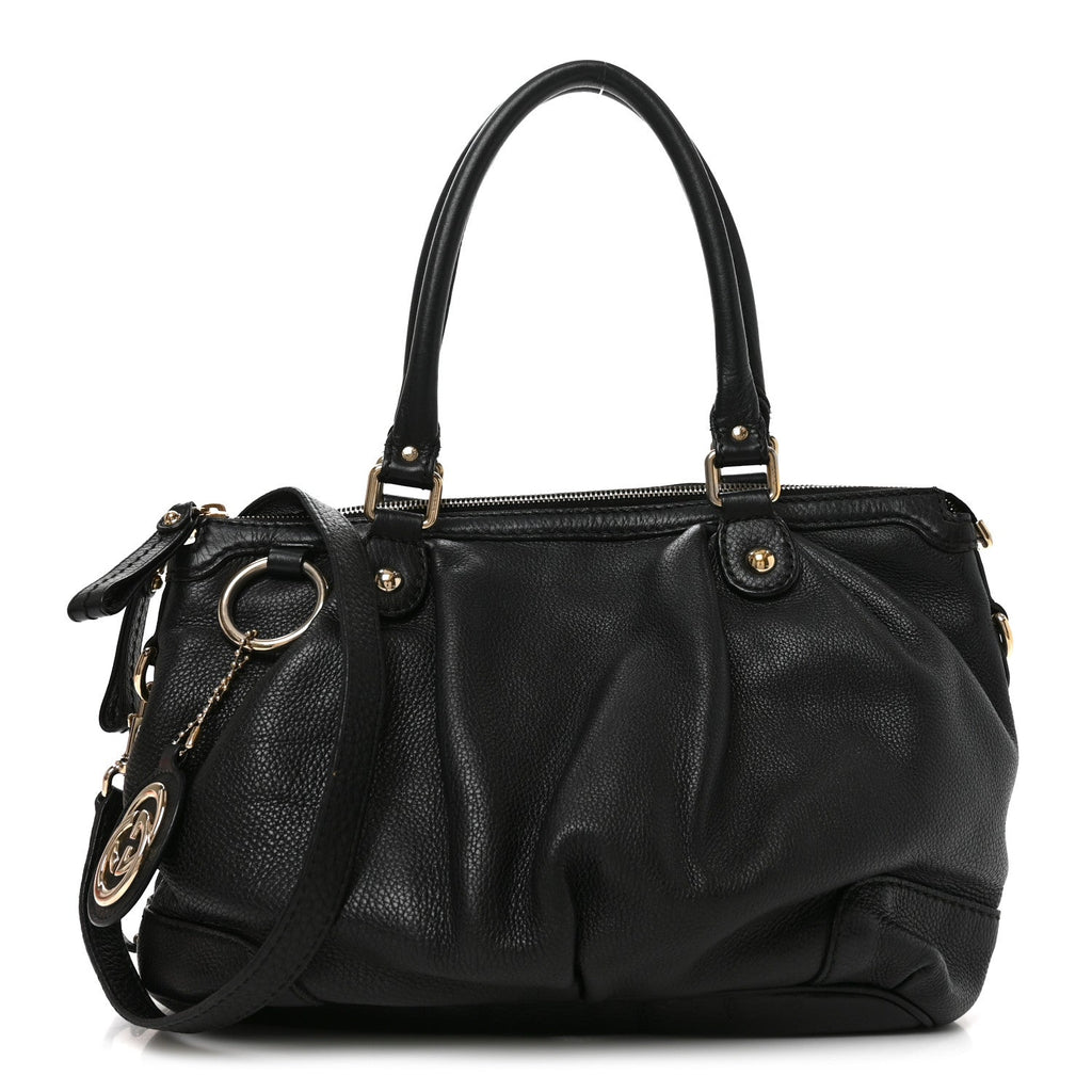 Gucci Calfskin Medium Sukey Top Handle Bag Black