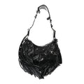 Balenciaga Agneau Arena Le Cagole Fringe Shoulder Bag XS Black