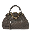 Calfskin Quilted Stam Brown