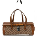 Gucci Monogram Bamboo Bullet Handbag Brown