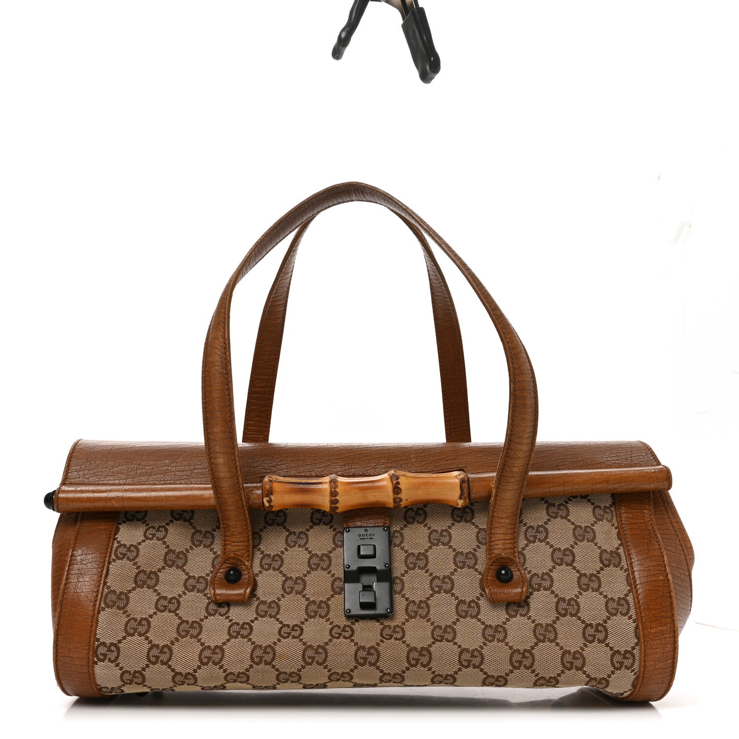Gucci Monogram Bamboo Bullet Handbag Brown