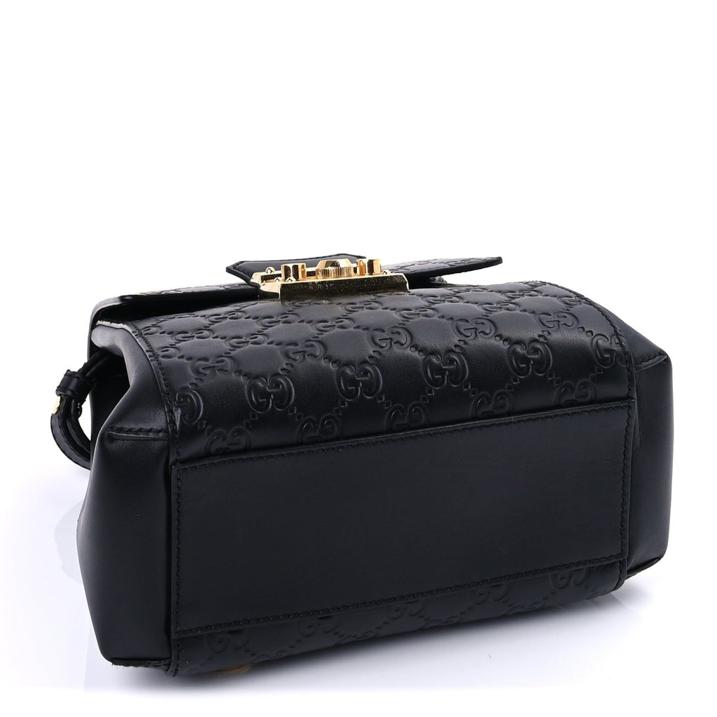 Guccissima Signature Padlock Backpack Black