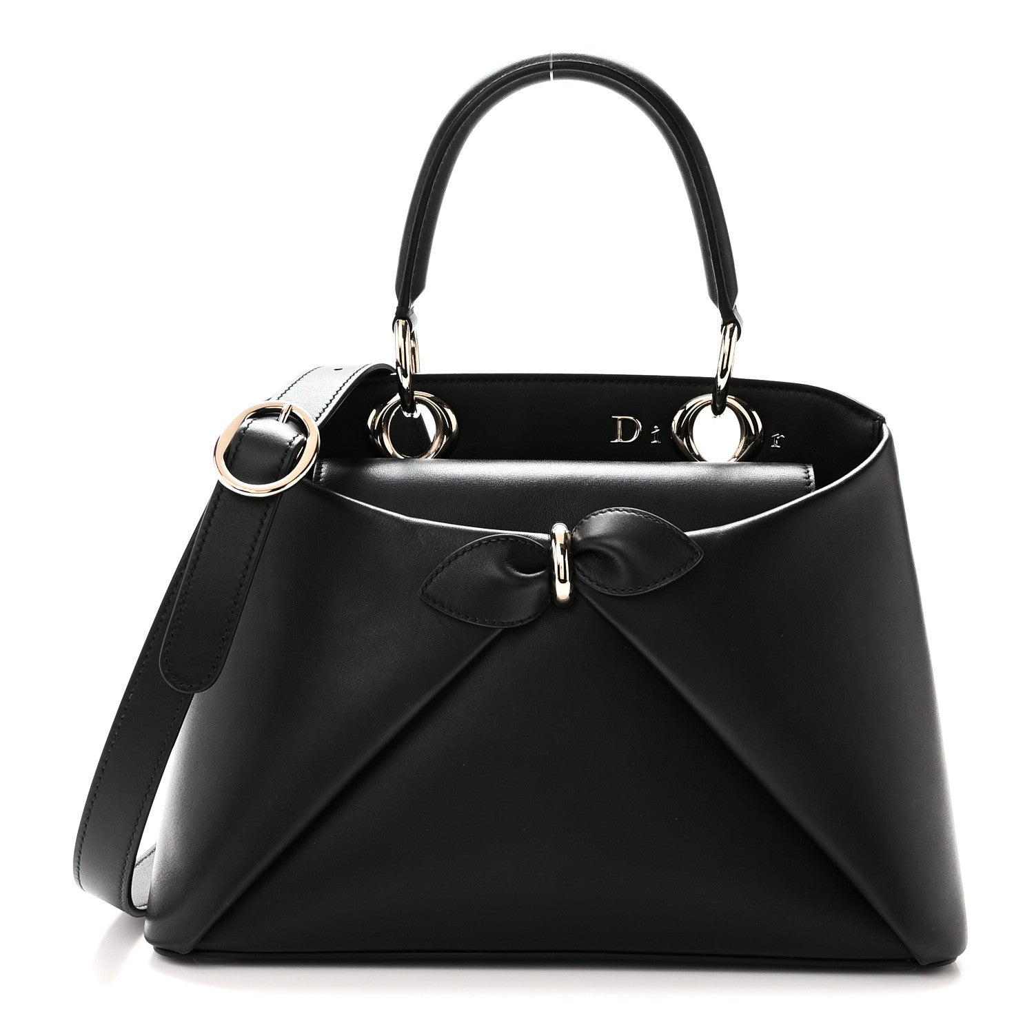 Dior Shiny Smooth Calfskin Small Cigale Bag Black