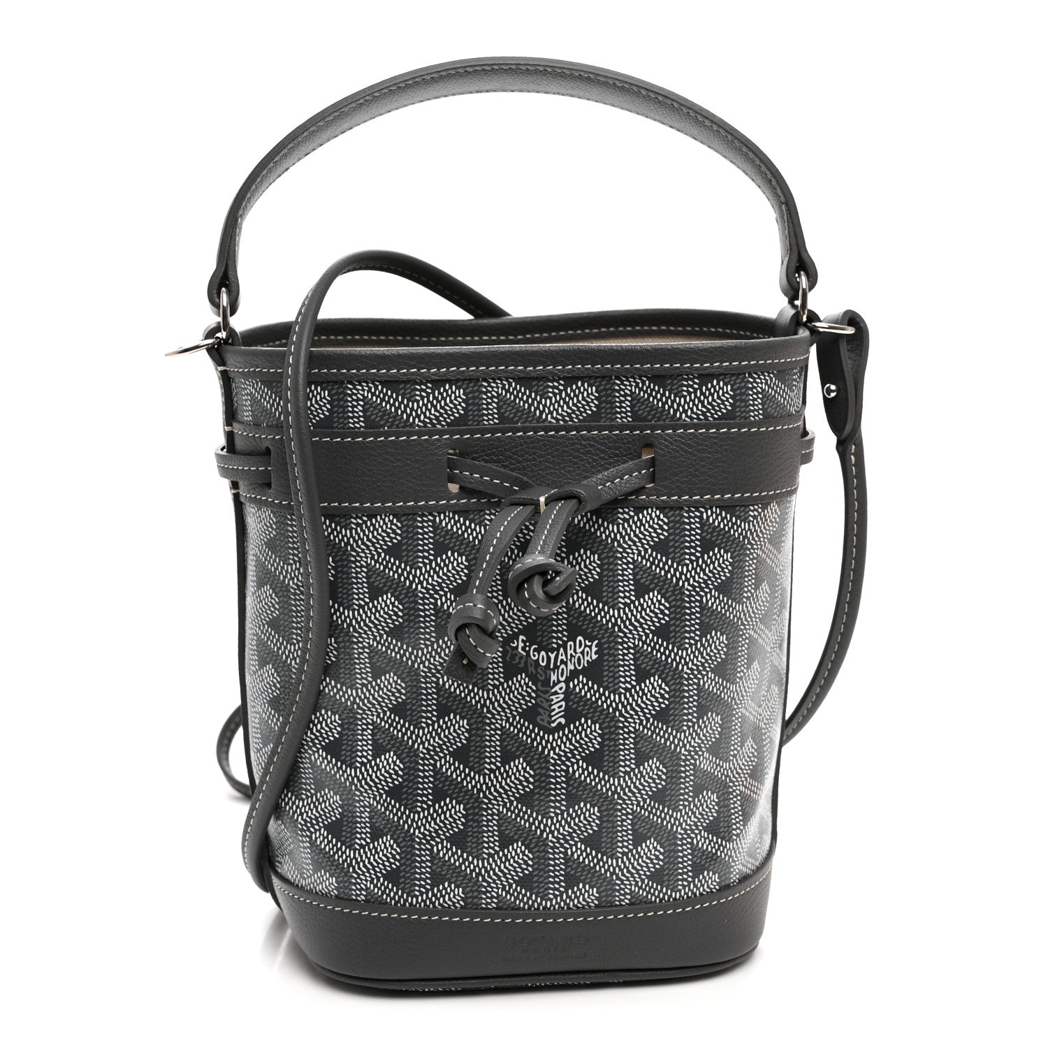 Goyard Goyardine Petit Flot Mini Bucket Bag Grey