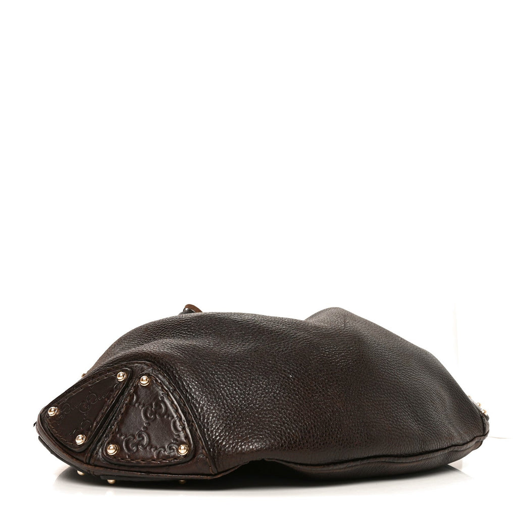 Gucci Calfskin Guccissima Large Indy Top Handle Hobo Brown