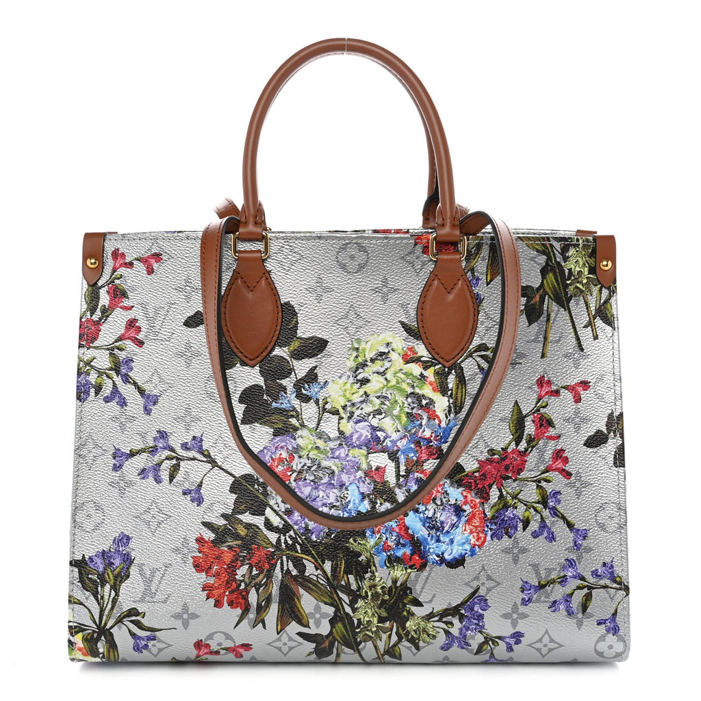 Louis Vuitton Metallic Monogram LV Garden OnTheGo MM Silver