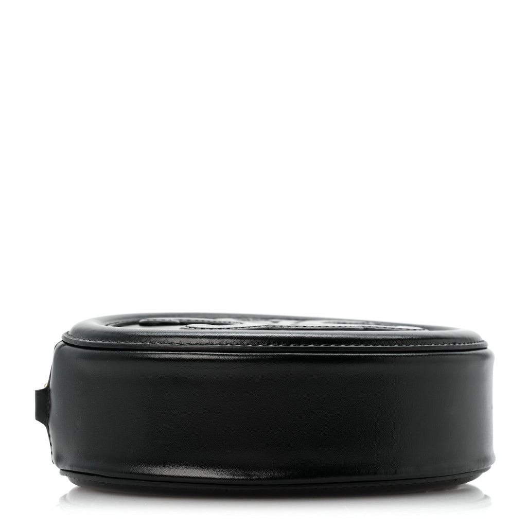 Celine Smooth Calfskin Cuir Small Triomphe Oval Crossbody Purse Black