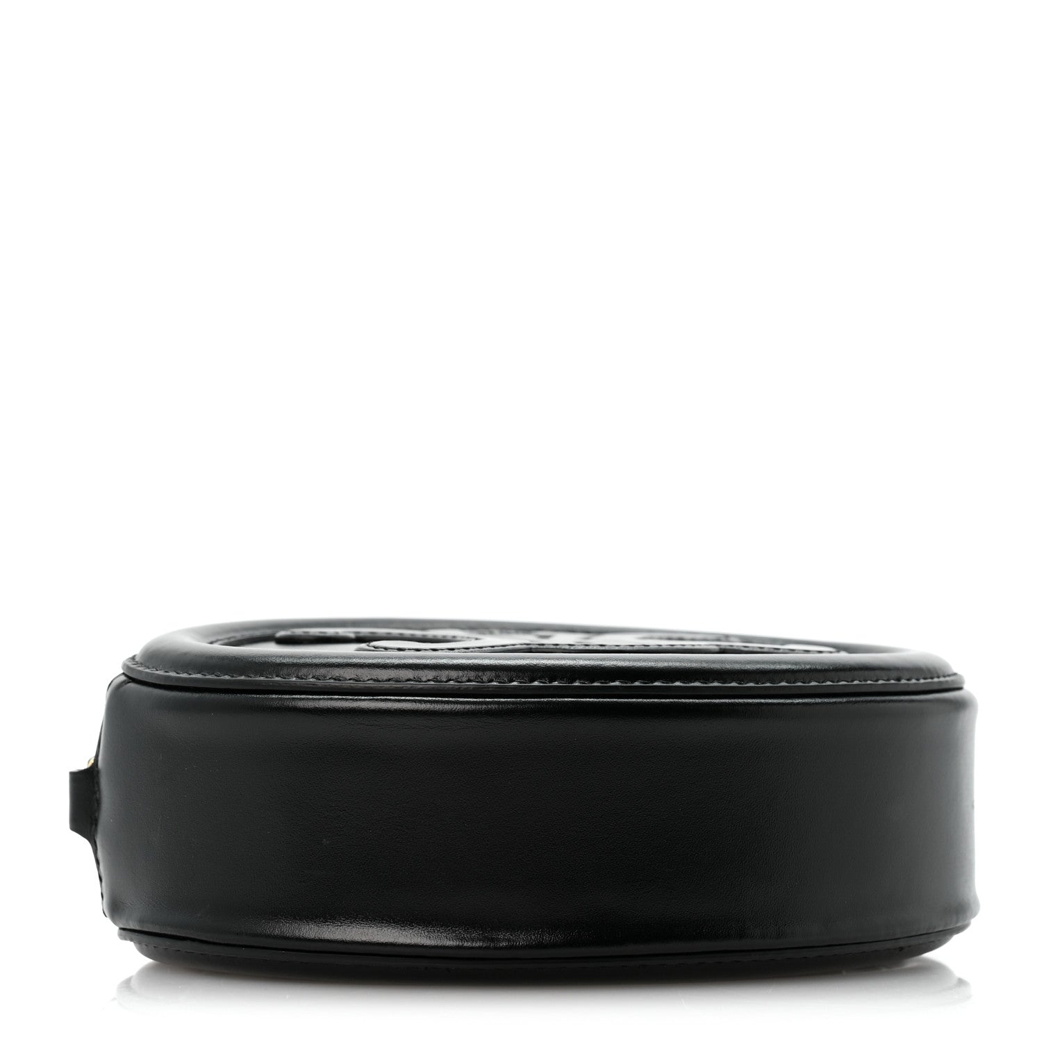 Celine Smooth Calfskin Cuir Small Triomphe Oval Crossbody Purse Black