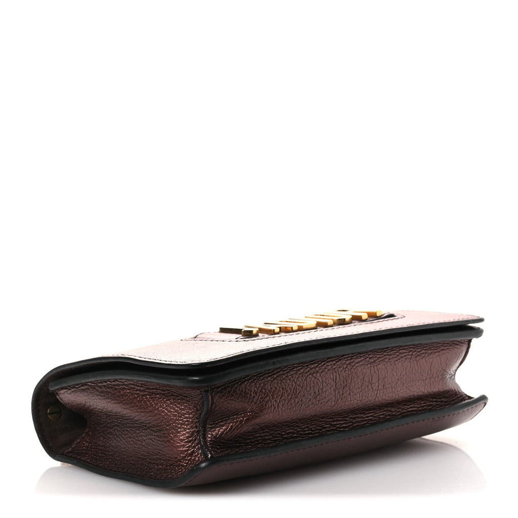 Dior Metallic Calfskin J'Adior Chain Flap Bag Noisette