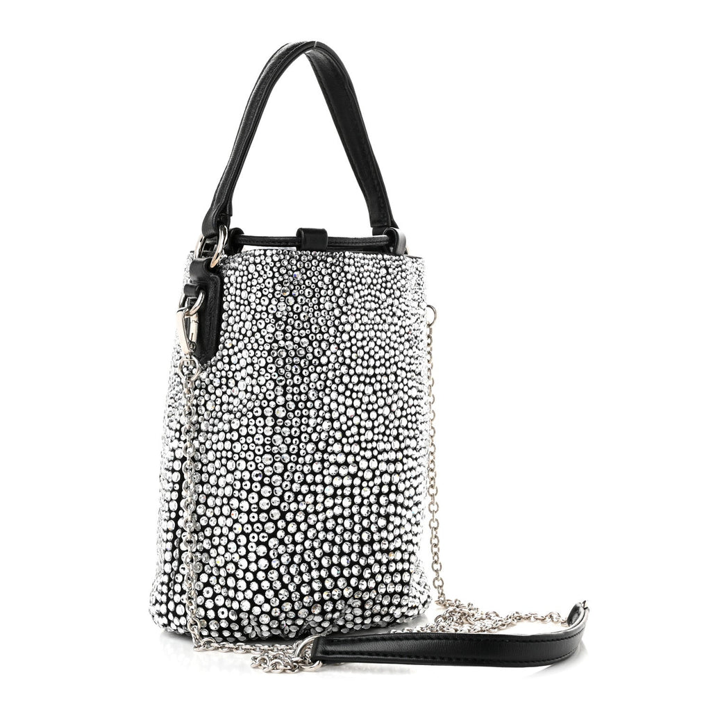 Miu Miu Raso Crystal Starlight Bucket Bag Black