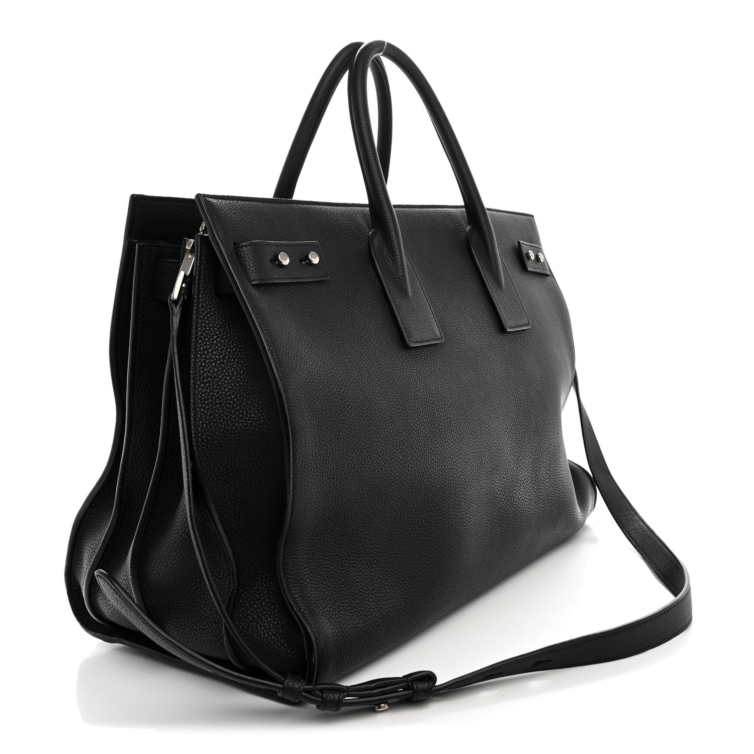 Saint Laurent Grained Calfskin Large Souple Sac De Jour Black