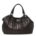 Prada Nappa Pleated Hobo Grafite Mordore