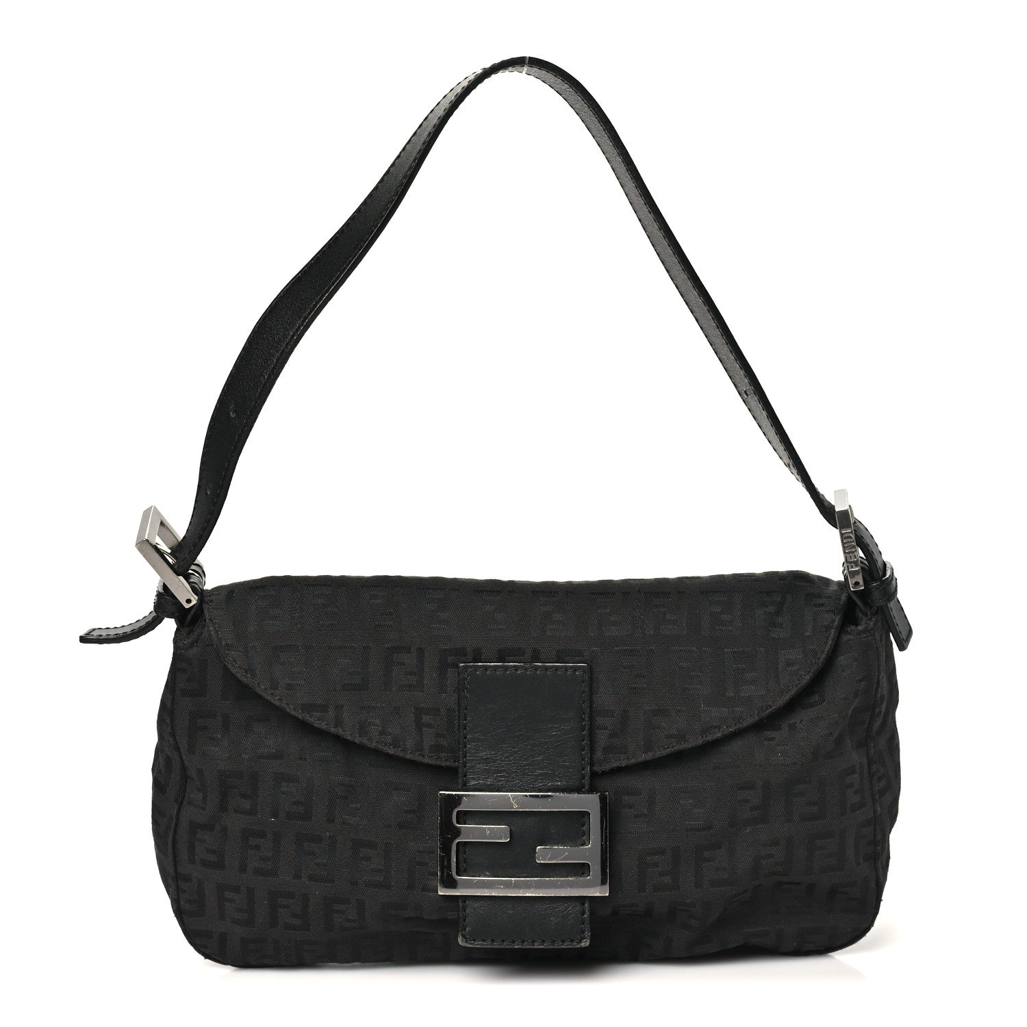 Fendi Nylon Zucca Baguette Black