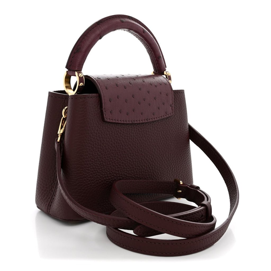 Louis Vuitton Taurillon Ostrich Mini Capucines Bordeaux