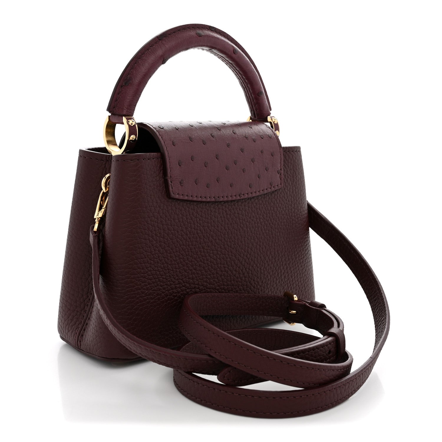 Louis Vuitton Taurillon Ostrich Mini Capucines Bordeaux