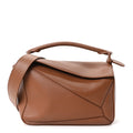 Loewe Satin Calfskin Small Puzzle Bag Pecan