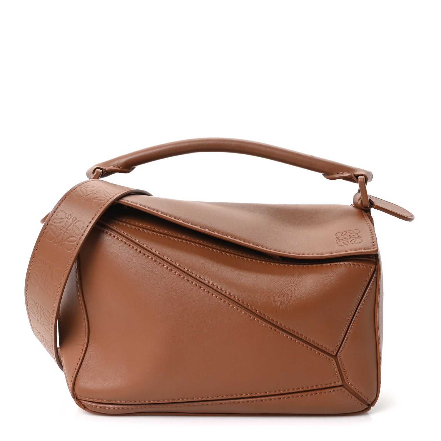 Loewe Satin Calfskin Small Puzzle Bag Pecan