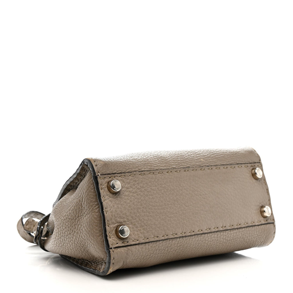 Fendi Cuoio Romano Snakeskin Selleria Mini Peekaboo Iconic Satchel Roccia Corda