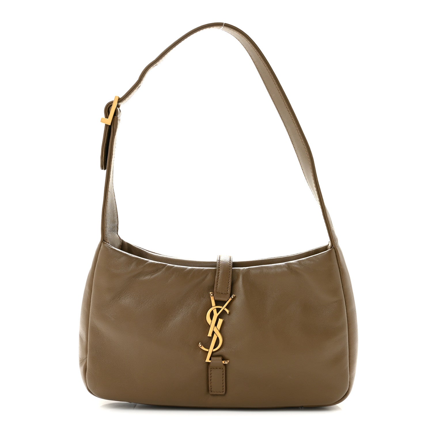 Saint Laurent Padded Lambskin Le 5 A 7 Hobo Dark Peanut