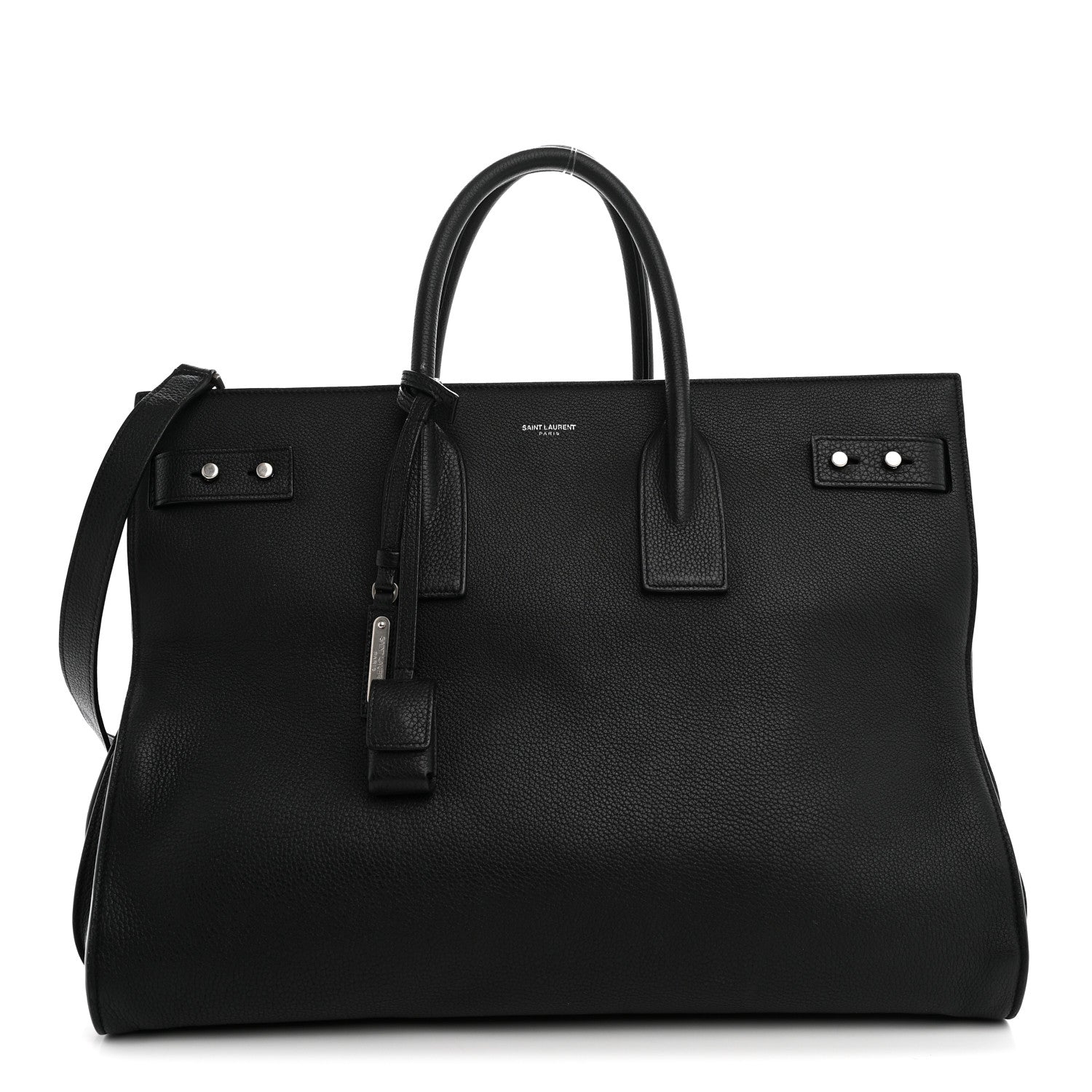 Saint Laurent Grained Calfskin Large Souple Sac De Jour Black