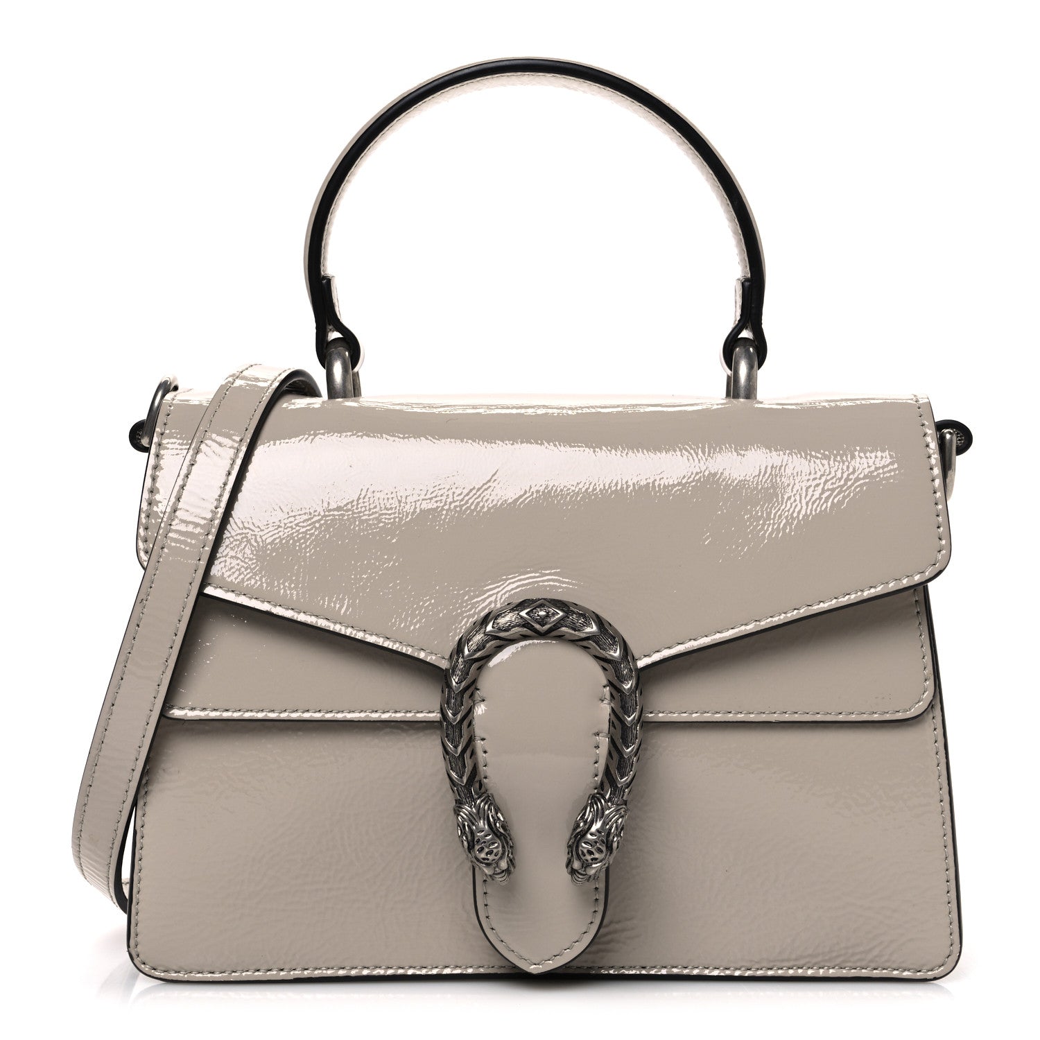 Gucci Crinkled Patent Small Dionysus Top Handle Bag Sphinx