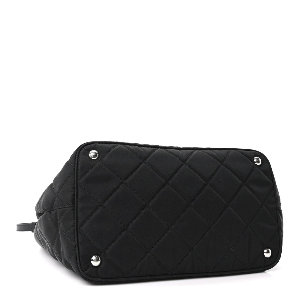 Prada Nylon Tessuto Impuntu Quilted Tote Black