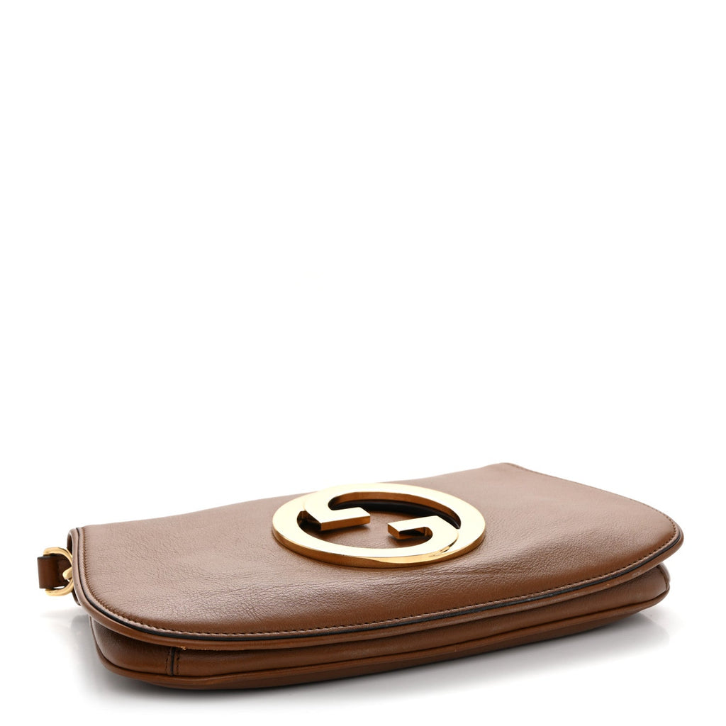 Gucci Roxy Calfskin Blondie Chain Shoulder Flap Bag Blondie Cognac