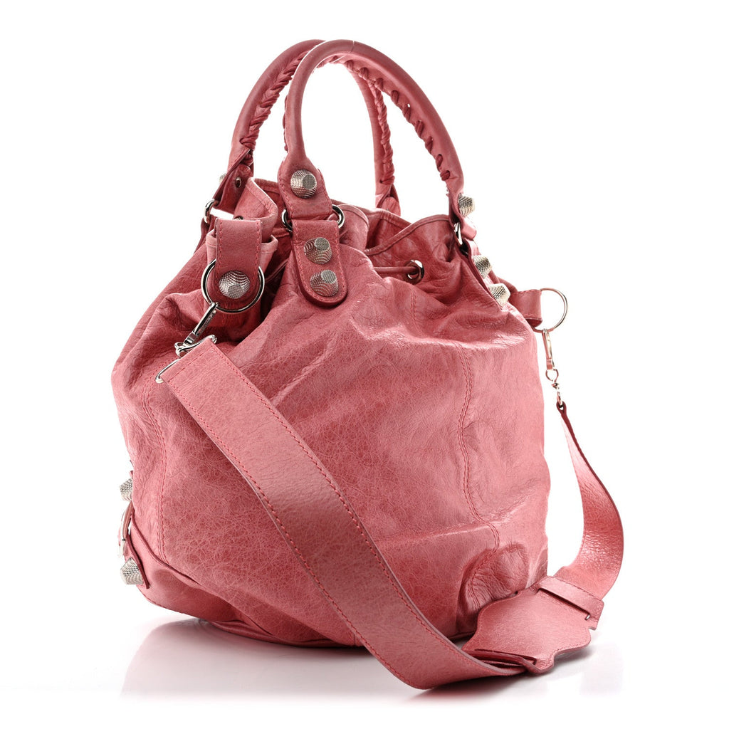 Balenciaga Agneau Giant 21 Silver Hardware Pompon Framboise
