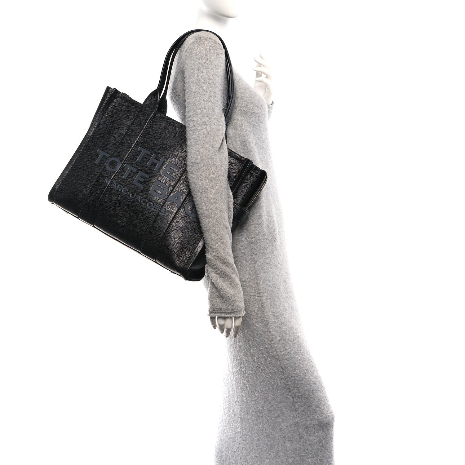 Grained Calfskin Large The Tote Bag Black