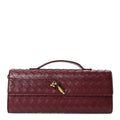 Bottega Veneta Nappa Intrecciato Long Andiamo Top Handle Clutch Barolo